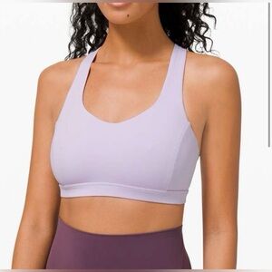 LULULEMON FREE TO BE SERENE BRA LAVENDAR DEW PURPLE SIZE 6